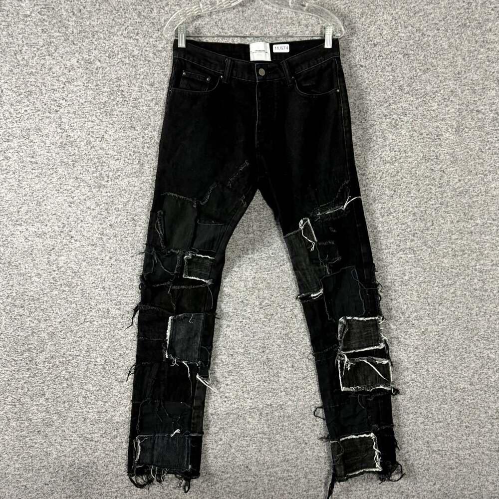 Kody Phillips for MNML LA Men's Size 30 Distressed Patch Work Straight Leg Jean
